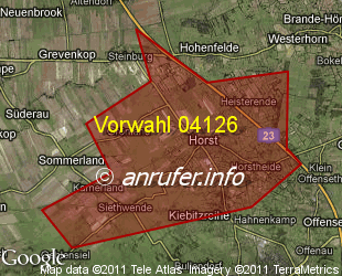 Vorwahlkarte 04126 – Horst Holstein