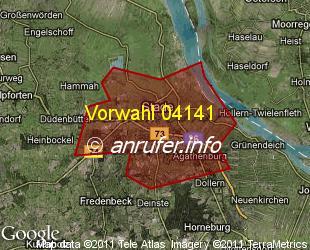 Vorwahlkarte 04141 – Stade