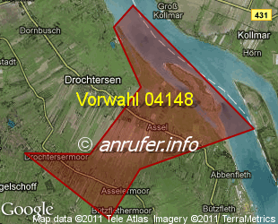 Vorwahlkarte 04148 – Drochtersen-Assel