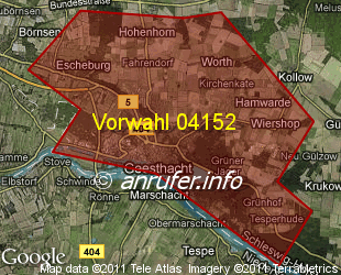Vorwahlkarte 04152 – Geesthacht