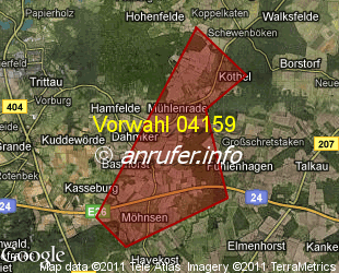 Vorwahlkarte 04159 – Basthorst