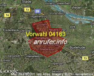 Vorwahlkarte 04163 – Horneburg Niederelbe