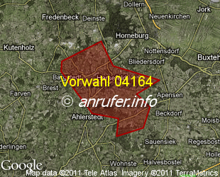 Vorwahlkarte 04164 – Harsefeld