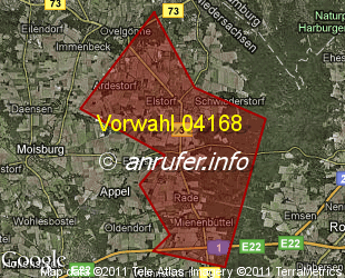Vorwahlkarte 04168 – Neu Wulmstorf-Elstorf