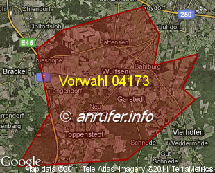 Vorwahlkarte 04173 – Wulfsen