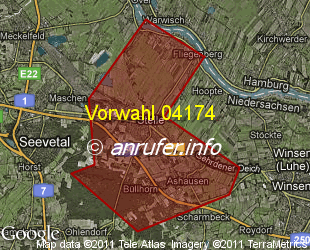 Vorwahlkarte 04174 – Stelle Kr Harburg