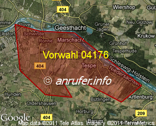Vorwahlkarte 04176 – Marschacht