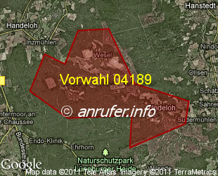 Vorwahlkarte 04189 – Undeloh