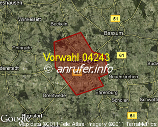 Vorwahlkarte 04243 – Twistringen