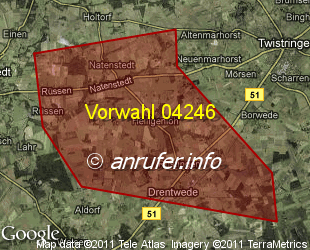 Vorwahlkarte 04246 – Twistringen-Heiligenloh
