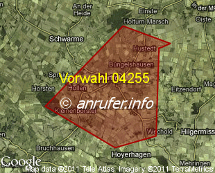 Vorwahlkarte 04255 – Martfeld