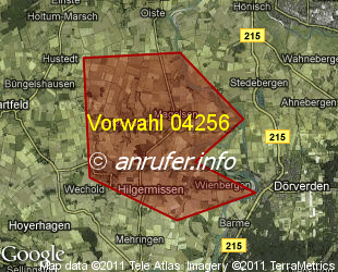 Vorwahlkarte 04256 – Hilgermissen