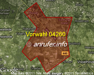 Vorwahlkarte 04260 – Visselhövede-Wittorf