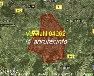 Vorwahlkarte 04262 – Visselhövede