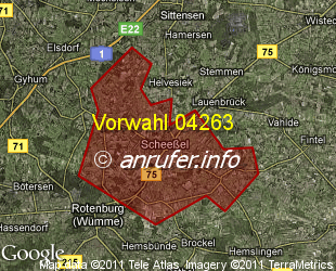 Vorwahlkarte 04263 – Scheessel