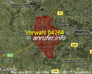 Vorwahlkarte 04264 – Sottrum Kr Rotenburg