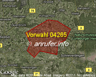 Vorwahlkarte 04265 – Fintel