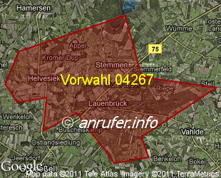 Vorwahlkarte 04267 – Lauenbrück