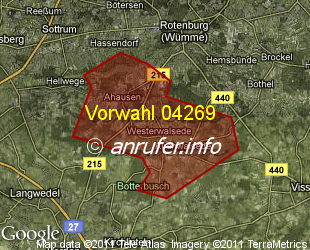 Vorwahlkarte 04269 – Ahausen-Kirchwalsede