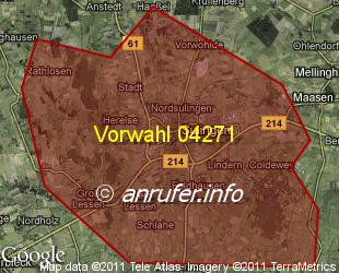 Vorwahlkarte 04271 – Sulingen