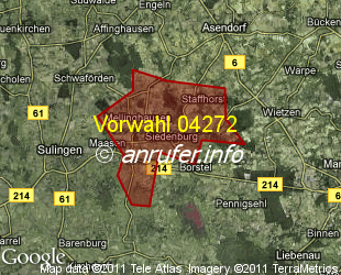 Vorwahlkarte 04272 – Siedenburg