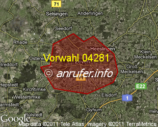 Vorwahlkarte 04281 – Zeven