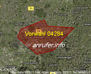 Vorwahlkarte 04284 – Selsingen