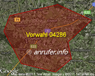 Vorwahlkarte 04286 – Gyhum