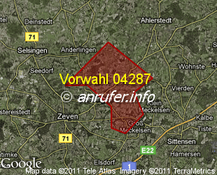 Vorwahlkarte 04287 – Heeslingen-Boitzen