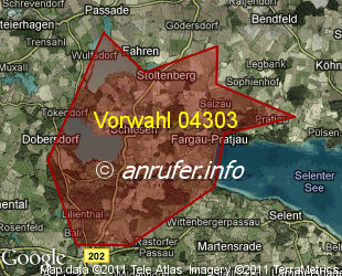 Vorwahlkarte 04303 – Schlesen