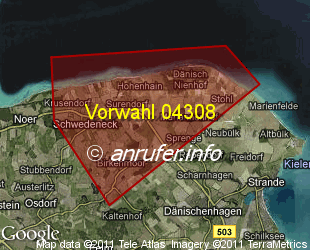 Vorwahlkarte 04308 – Schwedeneck