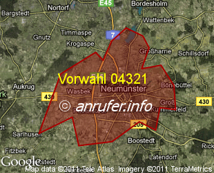 Vorwahlkarte 04321 – Neumünster