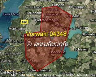 Vorwahlkarte 04348 – Schönkirchen