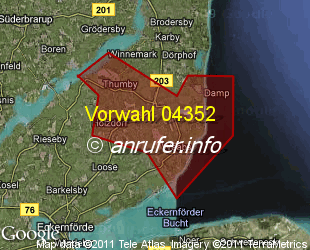 Vorwahlkarte 04352 – Damp