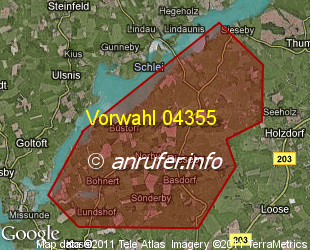 Vorwahlkarte 04355 – Rieseby