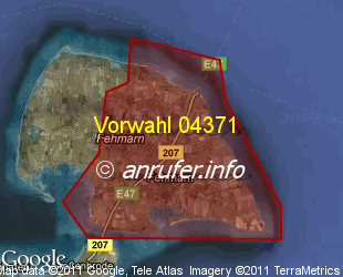 Vorwahlkarte 04371 – Burg auf Fehmarn