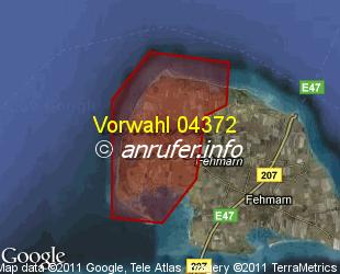 Vorwahlkarte 04372 – Westfehmarn