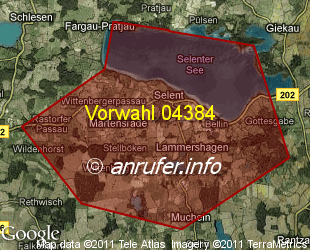 Vorwahlkarte 04384 – Selent