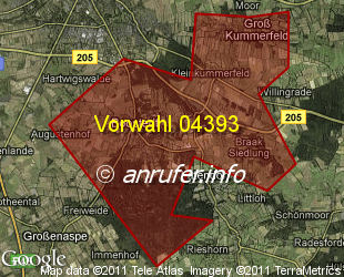 Vorwahlkarte 04393 – Boostedt