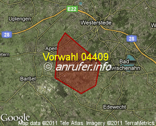 Vorwahlkarte 04409 – Westerstede-Ocholt