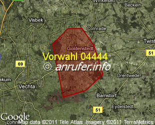 Vorwahlkarte 04444 – Goldenstedt