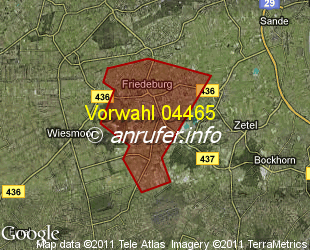 Vorwahlkarte 04465 – Friedeburg Ostfriesl