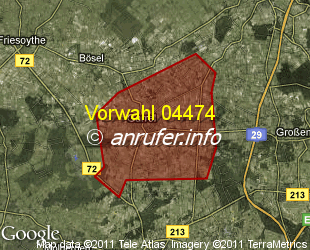 Vorwahlkarte 04474 – Garrel