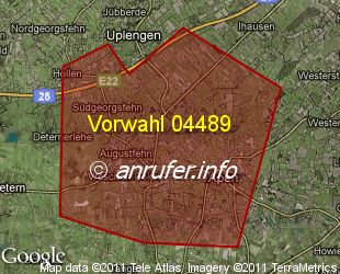 Vorwahlkarte 04489 – Apen