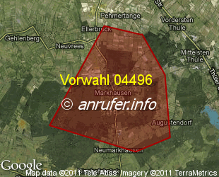 Vorwahlkarte 04496 – Friesoythe-Markhausen
