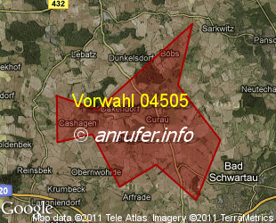 Vorwahlkarte 04505 – Stockelsdorf-Curau