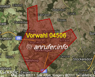 Vorwahlkarte 04506 – Stockelsdorf-Krumbeck