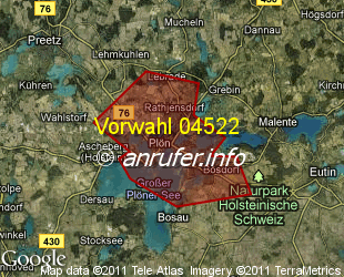 Vorwahlkarte 04522 – Plön