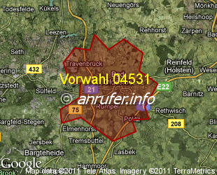 Vorwahlkarte 04531 – Bad Oldesloe
