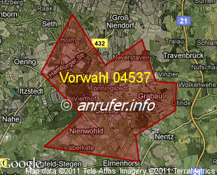 Vorwahlkarte 04537 – Sülfeld Holst